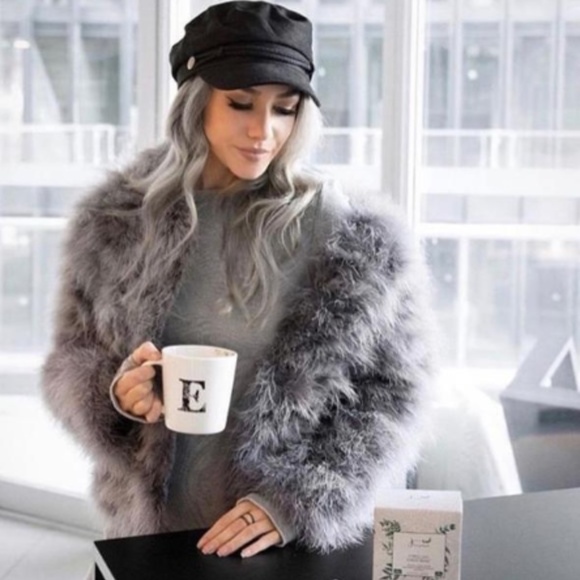 Blake Feather Jacket - Dark Grey - Picture 1 of 4